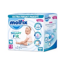 Molfix Premium Smart Fit Bebek Bezi 3 Beden 4-9 Kg Midi 564 Adet 3 Numara