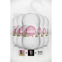 Cotton Lüks - 97569 Beyaz - 5'li Paket - 100gr/330m - Pamuklu Hırka Yelek Amigurumi İpi