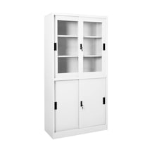 Tr Beyaz Çelik Ofis Dolabı, Sürgülü Kapılı 90 X 40 X 180 Cm, Kilitli Dosya Dolabı, 3 Ayarlanabilir Raf, Belgeler Genel
