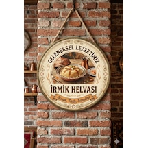 İrmik Helvası Temalı Tatlıcılar Pastaneler Restoranlar İçin Ahşap Duvar Kapı Dekoratif Süs Tablo