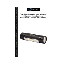 Özel Üretim Arama Işığı Seyahat Ekipmanı Çadır Lambası Powerbank Özellikli Kafa Feneri Beyaz