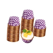 Cupcake/muffin /suffle Kek Kapsülü Mor Desenli 50 Li Yeşil