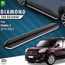 S-dizayn Fiat Doblo 2 Uzun Şase Diamond Krom Yan Basamak 223 Cm 2010-2023 A+ Kalite