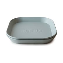 Mushie İkili Kare Yemek Tabağı Sage Mavi