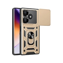 Magicool Xiaomi Redmi 13 4g Kılıf Pars Lens Yüzüklü Silikon - Gold