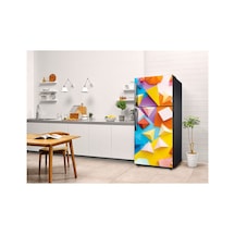 Renkli Geometrik Buzdolabı Kaplama Sticker Kendinden Yapışkanlı Folyo 75x200 Cm