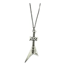 Kıss Rock Grubu Elektro Gitar Kolye 60 Cm Metal Glam Rock & Hard Rock Aksesuar Çok renkli