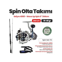 Okuma Safyre Sf-4000a Olta Makinesi - Okuma Wave Power 8 0 2.44 Cm 15-40 Gr Spin Kamışı Spin Set-13