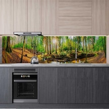 Mutfak Tezgah Arası Folyo Kaplama Folyosu Dere Orman 60x200 Cm