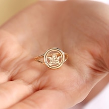 Altın Melek Yüzük 14 Ayar Parlak Form 536017925