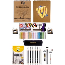 Alex Schoeller Kraft A5 Spiralli 50 Yp Dereceli Kalem Yağlı Pastel Boya 25 Renk Eskiz Çizim Set
