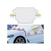 Suıtu R-3945 Araba Kış Ön Cam Kar Kalkanı Buz Çözme Güneşlik Kalınlaşmış Araba Giyim, Stil: 5 Kulaklıklı Mıknatıs