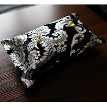 Siyah 18 Cm X 32 Cm-klasik Gümüş Pompalama Kağit Kutu Doku Kutusu Seti Moda Araba Moda Bez Havlu Setleri