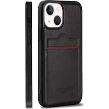 DESINGSHOP Apple Uyumlu iPhone 14 Kartlıklı Deri Kılıf Siyah
