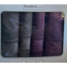 Özdilek Blossom Best Set Hamam Takımı Mürdüm-antrasit Mürdüm - Antrasit