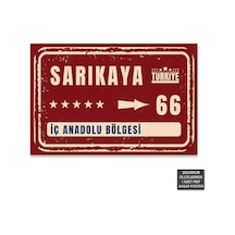 Pt1199 - Sarıkaya Şehir Tabelası Retro Mdf Ahşap Poster 20x30cm - 711989922
