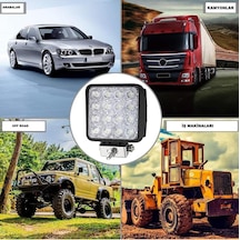 Lwl-s16 Çalışma Lambası 12-24 Volt Kare 16 Ledli 48w Adet