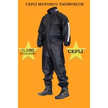 Go-Out Cepli Su Geçirmez Ekstra Esnek Motorcu Yağmurluk Takım Siyah
