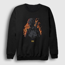 Presmono Unisex Alevler Pubg Sweatshirt Siyah