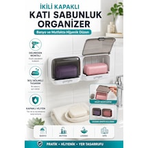Buççin Online Mağaza Duvara Monte İkili Kapaklı Katı Sabunluk Organizer Yapışkanlı Banyo Mutfak Sabun Kutusu Belirtilmemi Çok Renkli
