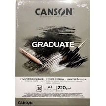 Canson Çizim Bloğu Graduate Mıx Medıa Gri 30 Syf A3 220 Gr