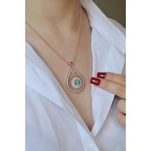 Rose Altın Kaplamalı 925 Ayar Gümüş Taşlı Kolye - N027301 Rose Gold