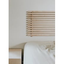 Masif Ahşap Yatak Başlığı Natu125 Cm X 60 Cm Naturel + 2 Adet Raf