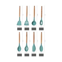 Tongxida Onbir Parçalı Silikon Mutfak Gereçleri Seti Açık Gri Yapışmaz Pişirme Eşyaları Gri