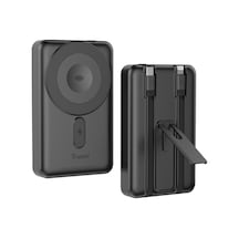Powerbank Taşınabilir Şarj Cihazı 15w Hızlı Şarj Magsafe Kablolu Gri Siyah
