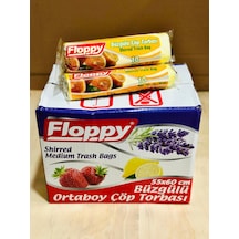 Şeylişeyler Floppy Büzgülü Orta Boy Çöp Poşeti 55 60 Cm Limon Kokulu 10 Paket