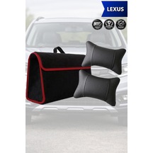 Lexus Uyumlu Koltuk Yastığı Siyah Renk Bagaj Çantası Lüks Model