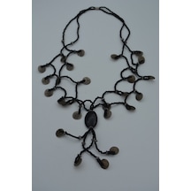 Stoneage Sedef Taşlı Kolye Gri