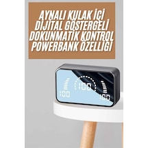 Powerbankli Bluetooth Kulaklık Yüksek Ses Aynalı Çift Dijital Gösterge Ekranı Renkli