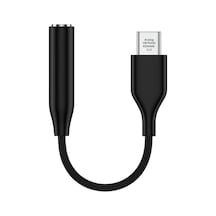 Type-c İçin 3.5mm Aux, Kulaklık Ve Mikrofon Adaptörü Siyah, Telefonlar İle Uyumlu