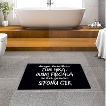 Evaşk Banyo Paspası İpeksi Kadifemsi Halı Yüzey Kaymaz Taban 40x60 BM00840S Siyah