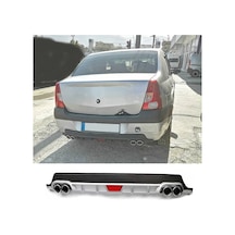 Dacia Logan Sedan Uyumlu Body Kit Difüzör 4 Çıkış Yuvarlak Gri Model 1