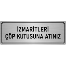 Özarslan Dizayn Metal Yönlendirme Levhası Departman Kapı İsimliği Izmaritleri Çöp 10x20 Cm Gümüş Renk