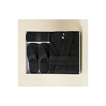 Özdilek Colourist Siyah Banyo Bornoz Seti L Siyah