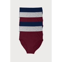 Malabadi Kadın Lacivert Gri Bordo 6 Lı Paket Modal Yüksek Bel Slip Külot 1955 Lacivert Gri Bordo