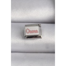 316l Çelik Gümüş Renk Beyaz Pembe Ouma İşlemeli Nomination Charm Çok Renkli