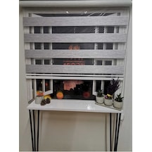 Bambu Raks Gri Zebra Perde Açık Gri