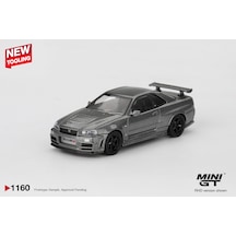 1:64 Ölçek Mini Gt Nissan Skyline Gt-r Dark Metal Gri Diecast Metal Minyatür Model Araba 5cm