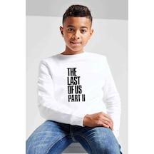 Tshirthane The Last Of Us Part 2 Baskılı Unisex Çocuk Beyaz Sweatshirt (534653212)
