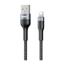 Remax Rc-064i Sury 2 Serisi 1m 2.4a Usb'den İphone Uyumlu, İpad İçin 8 Pin Veri Kablosu Siyah