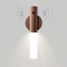 Led Hareket Sensörlü Işık, Ahşap Duvar Lambası, Akü Merdiveni, Usb Şarj Edilebilir, Vintage İç Duvar Lambası, Çok Renkli