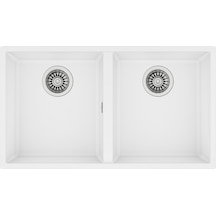 Teka Square 2B 760 Tg Çift Hazneli Tezgahaltı Tegranite Eviye - Arctic White - 115260028