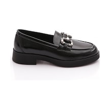 Dgn 9000 Kadın Loafer Ayakkabı Siyah Rugan