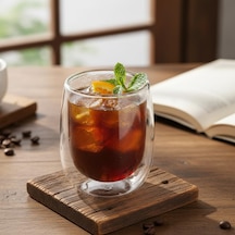 Çift Cidarlı Double Wall Cam Bardak - 250 Ml Isıya Dayanıklı Cappuccino, Çay Ve Kahve Bardağı - El Yakmayan Modern Tasarım çok renkli