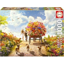 Educa 1000 Parçalık Çiçek Taşıyan Araba - 19921 - Carrying Flowers
