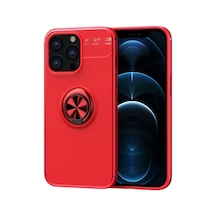 Newface Apple İphone 13 Pro Max Kılıf Range Yüzüklü Silikon - Kırmızı